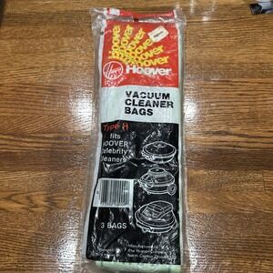 Hoover‎ Vacuum Bags Disposable Type H (3 Pack) Canisters 4010009H Old Stock 1976